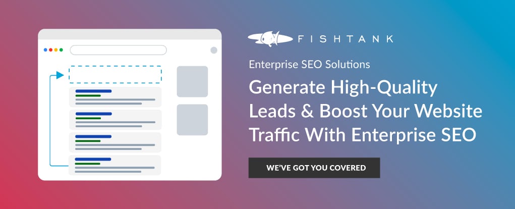 Promotional banner for generating leads using Enterprise SEO