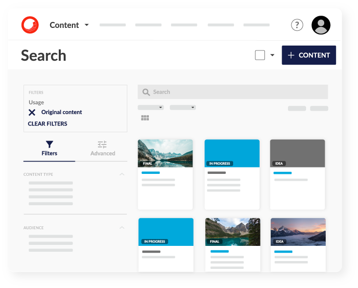 Illustration of Sitecore Content Hub search page