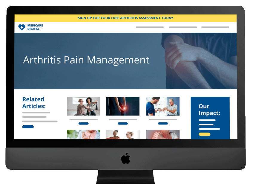 Illustration of a personalized Arthritis web page