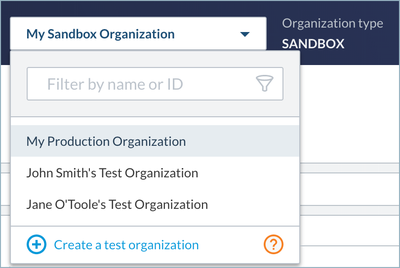Coveo sandbox organization for testing