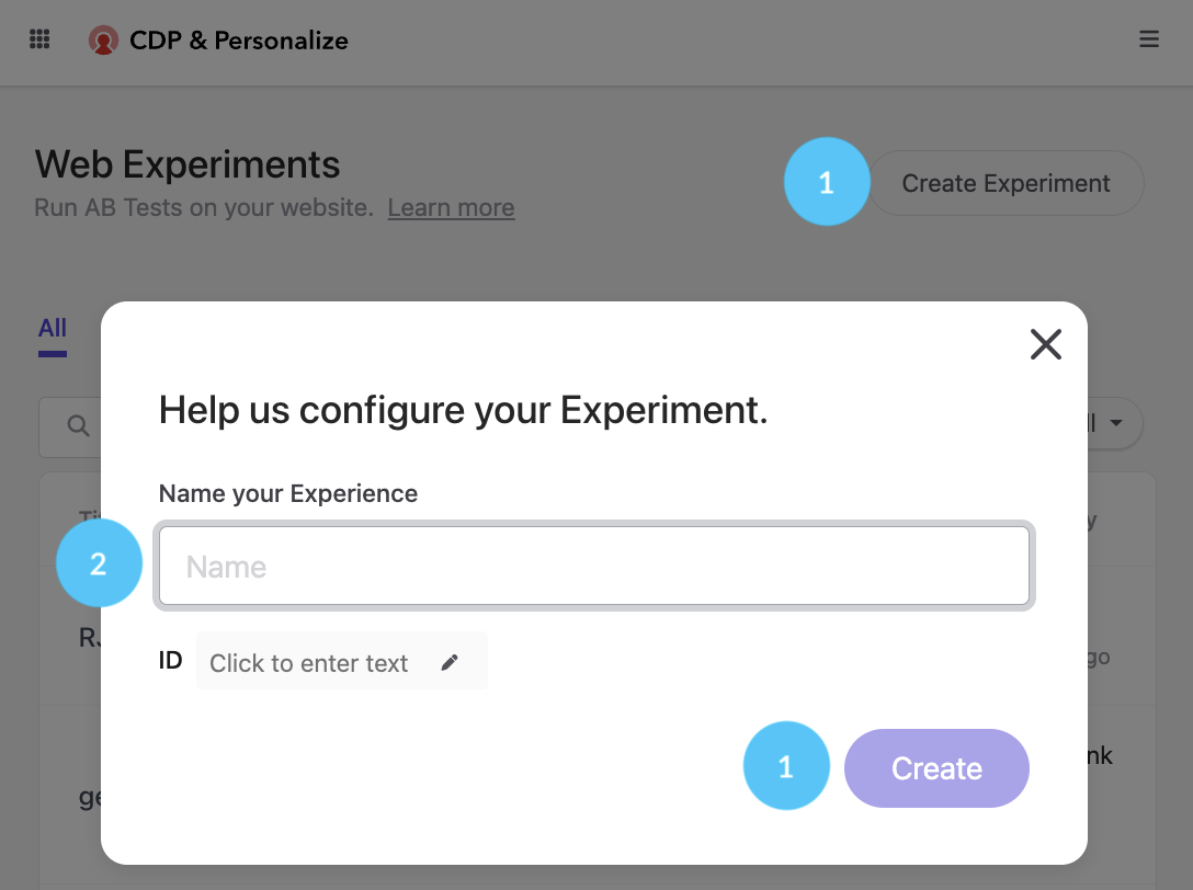 Experiments in Sitecore Personalize 