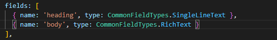 Code snippet for adding additional fields to a new Sitecore JSS component.
