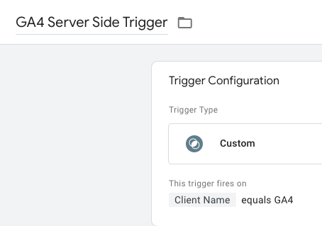 Screenshot of server-side tagging in Google Tag Manager trigger configuration