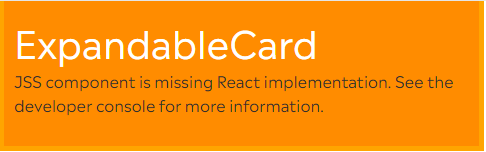 Component Missing Error Expandable Card