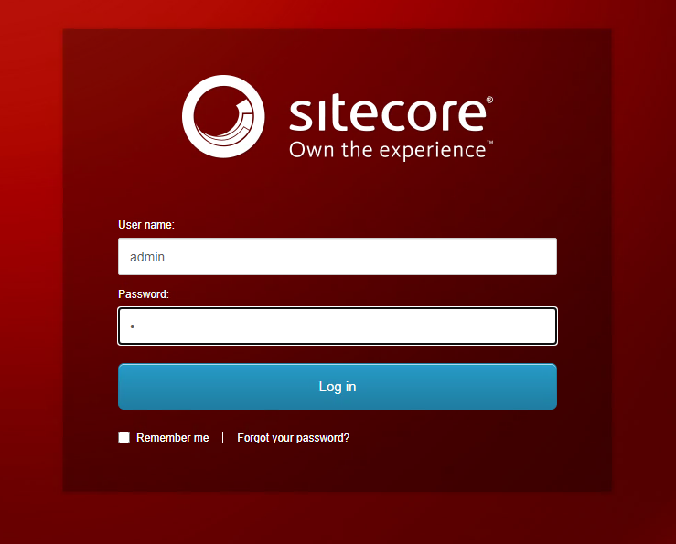 Sitecore login screen