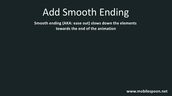 Add a smooth ending to your animation