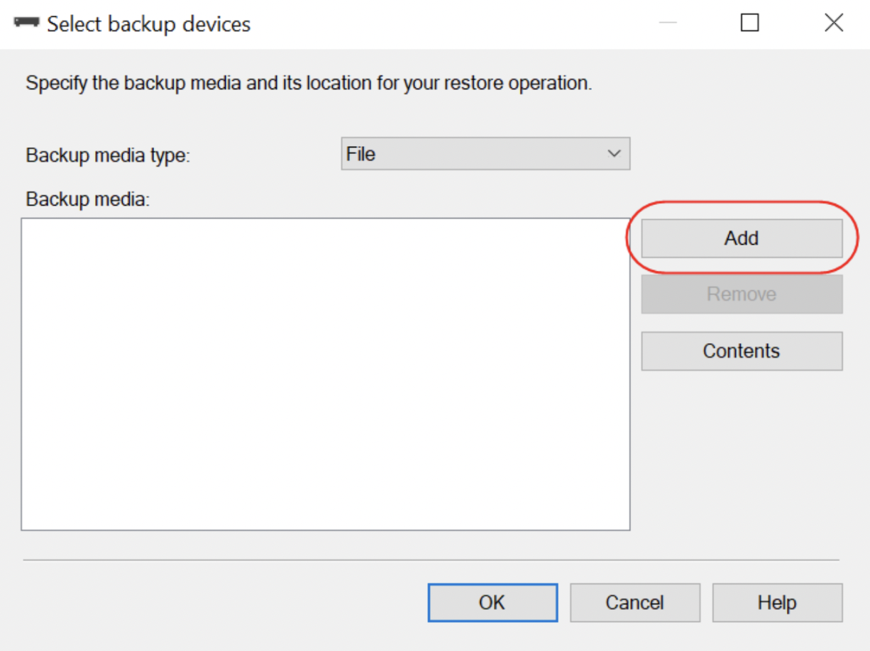 Backup Devices Dialog