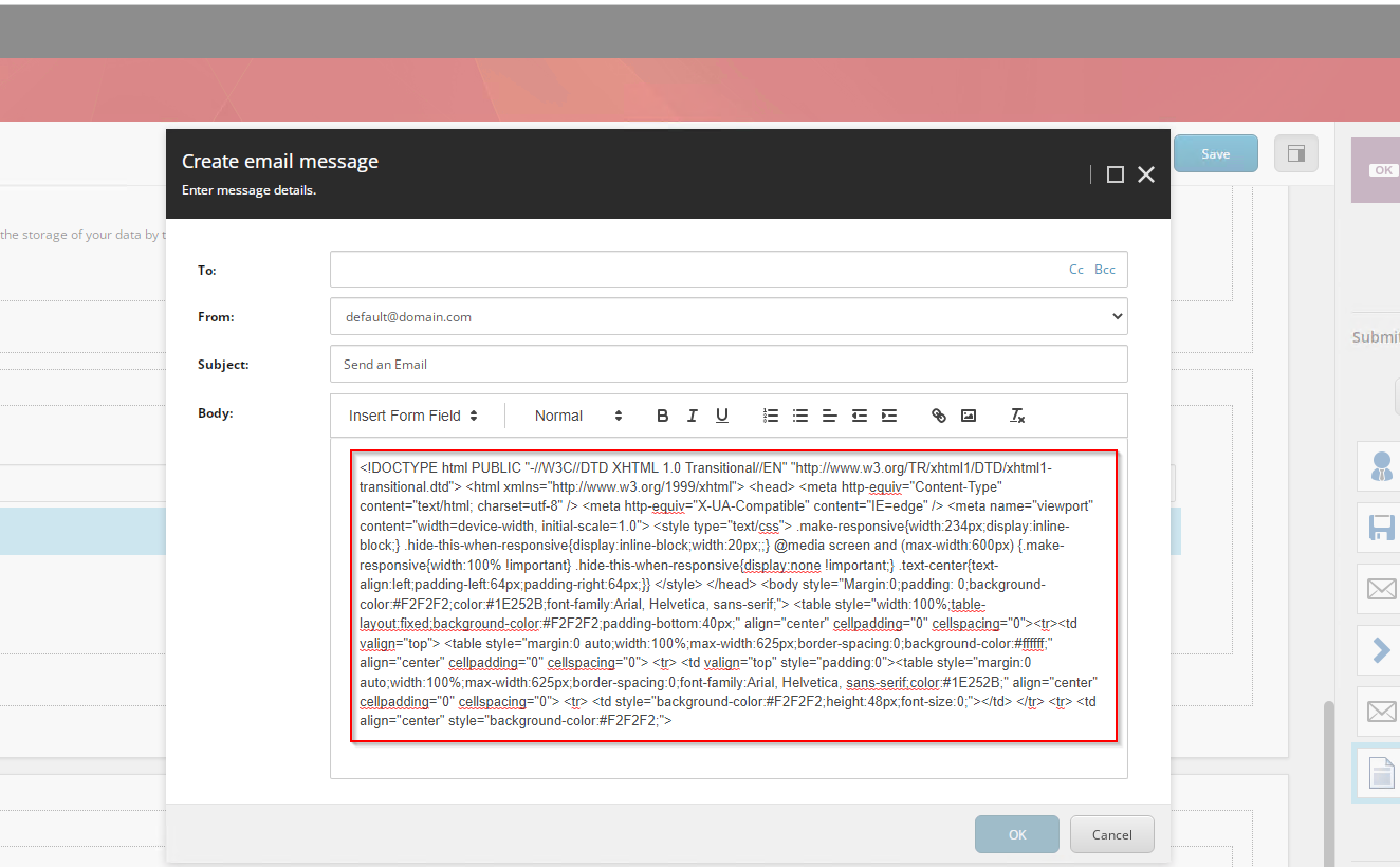 Sitecore create an email message modal