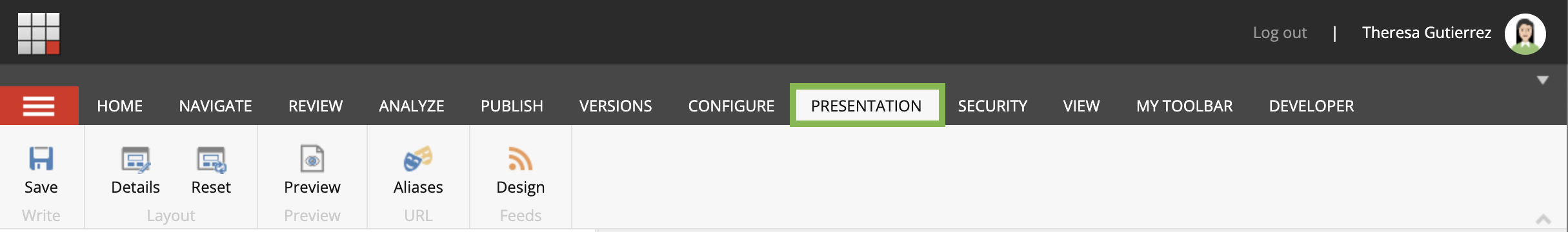 Sitecore Content Editor Presentation tab