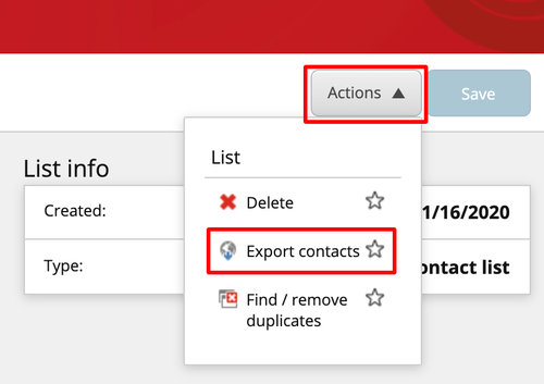 Export list contacts in Sitecore