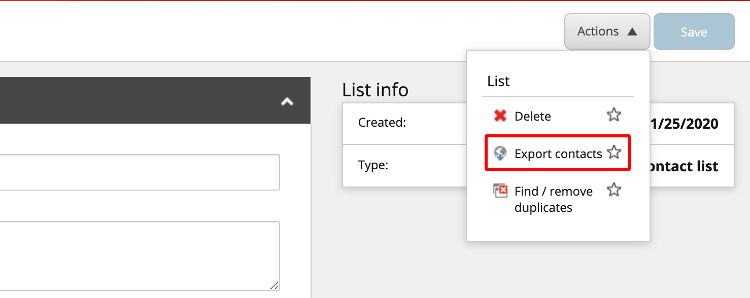 Export contacts from a list in Sitecore
