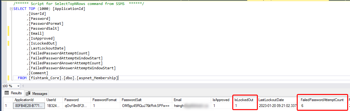 Unlock Sitecore User Account Using SQL Server