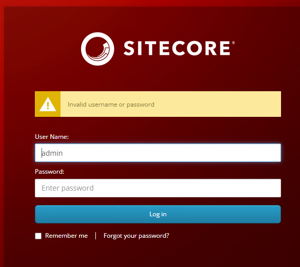 Sitecore Password Reset