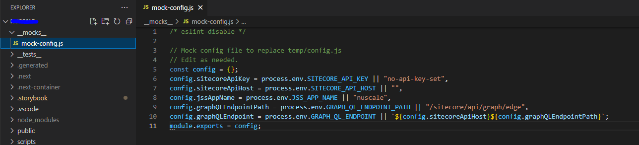 Mock configuration Sitecore Next.js