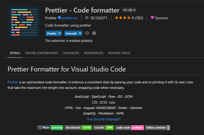 Prettier Code Formatter download
