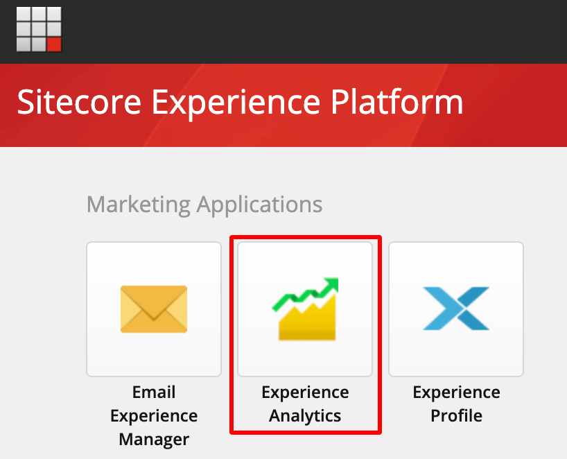 Select Experience Analytics in the Sitecore launchpad