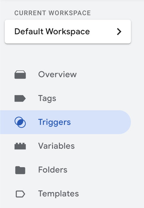 Screenshot of GTM Trigger menu 