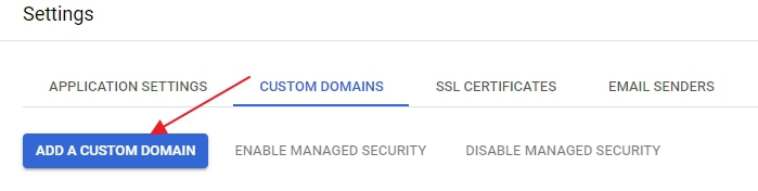 Adding a custom domain for Google Cloud Platform set up