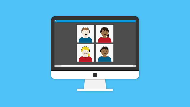 Illustration of a 4-person online meeting