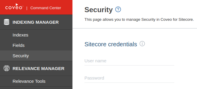 Accessing The Administrator Account In The Coveo Index Manager