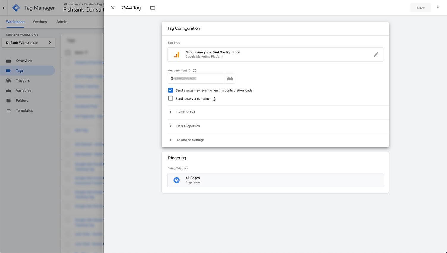 Configuring the GA4 Tag in Google Tag Manager