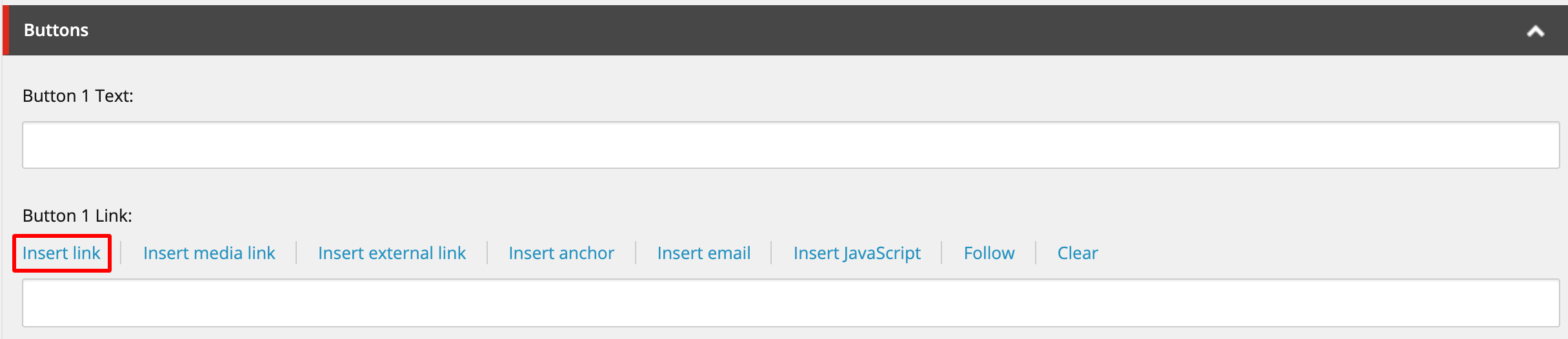 screenshot of internal link feature in sitecore