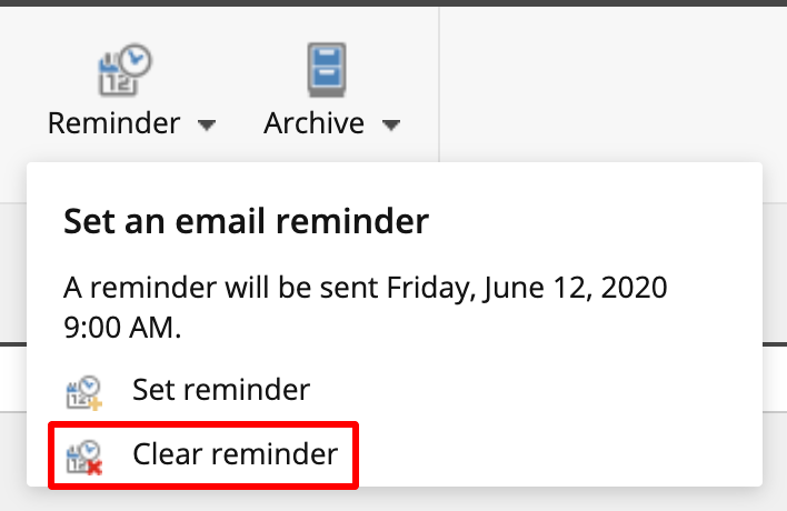 Clear reminder in Sitecore